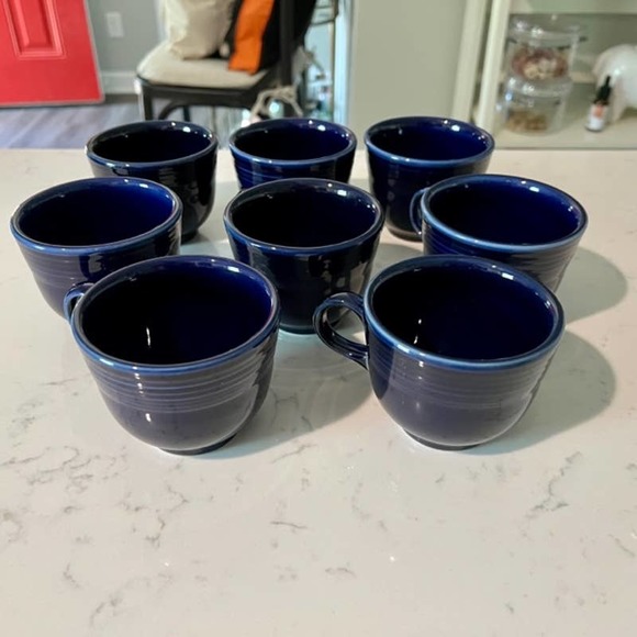 Fiestaware Cobalt Tea Cups (Lot of 8) - Picture 2 of 4